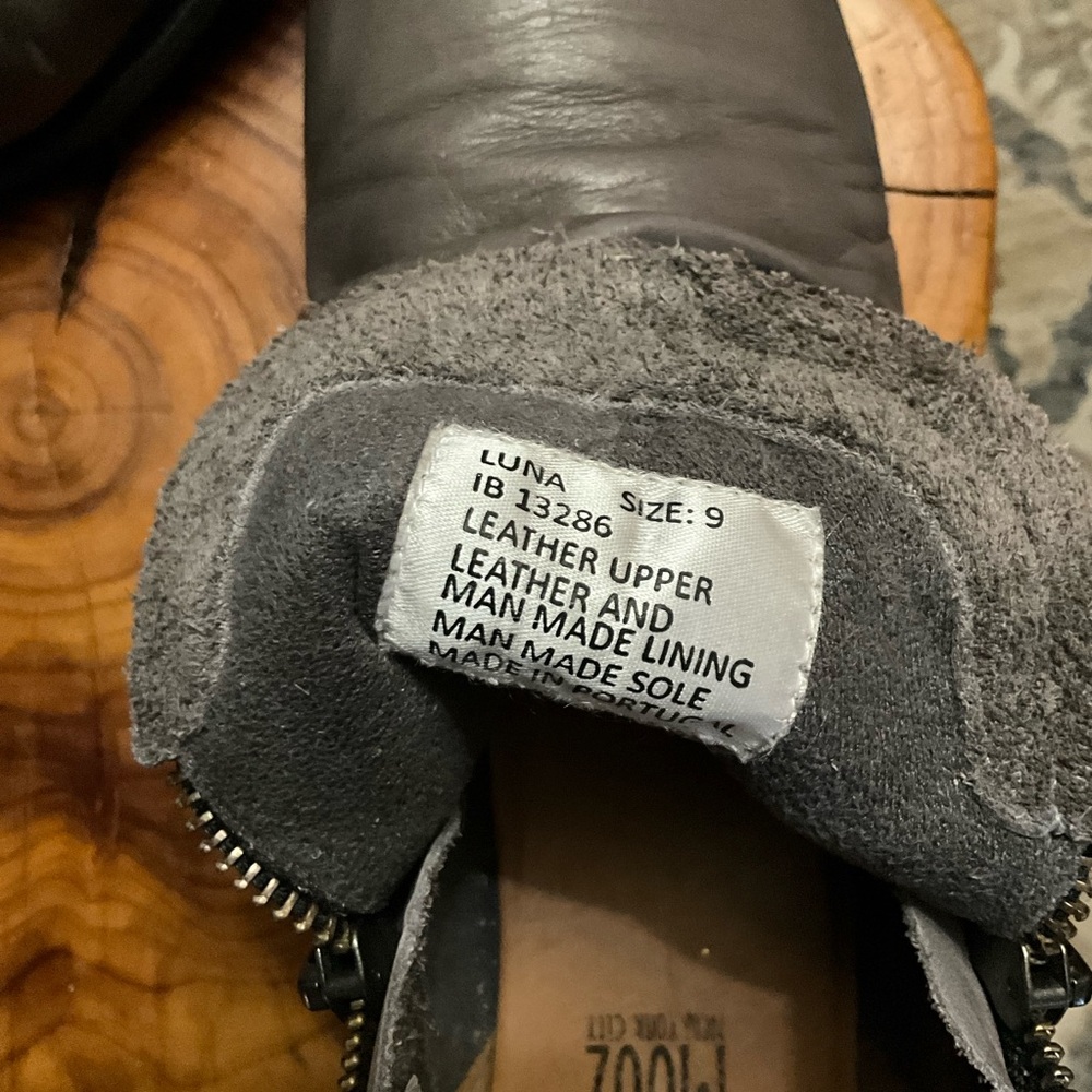 Miz Mooz Luna ruched leather ankle booties with dual side zip 9 $175 - Picture 4 of 11
